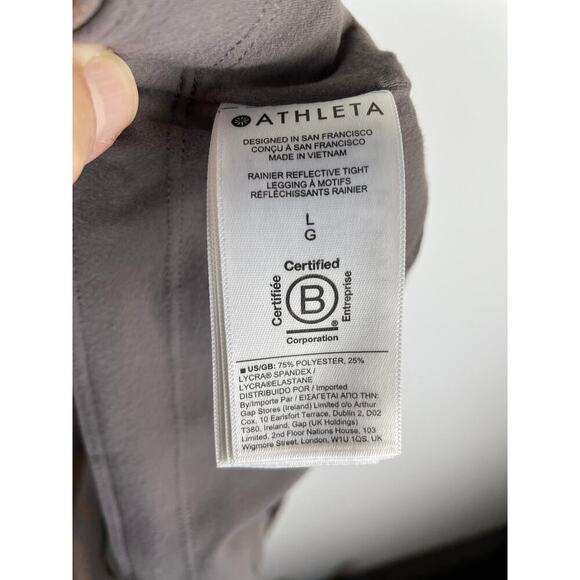 Athleta Rainier Reflective Tight Tights Camo Lux Buff Grey - Size L - Picture 8 of 9